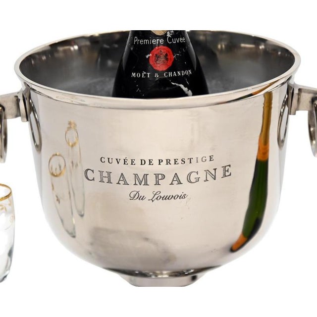French Silver-Plated Cuvee Champagne Cooler For Sale - Image 9 of 10