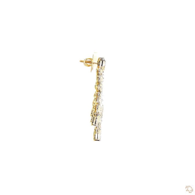 Gold 12.72 Carat Pear Shape Diamond Gold Earrings, Pair For Sale - Image 8 of 9