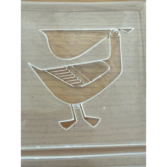 French Mid Century Heavy Pelican Frosted Cachepot For Sale - Image 3 of 6