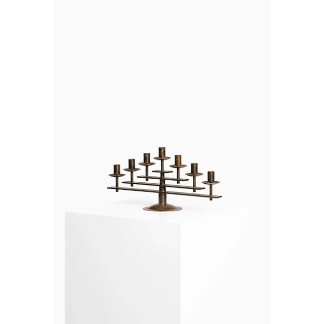 Metal Vintage Brass Candleholder For Sale - Image 7 of 7