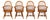 1980s Tiger Maple Set of Four Windsor Chairs With Beautiful Patina For Sale