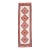 1970s Vintage Turkish Handmade Wool Cotton Cream Orange Runner Rug For Sale