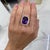 Purple 18k Yellow Gold Amethyst & Diamond Cocktail Ring Size 10 For Sale - Image 8 of 10