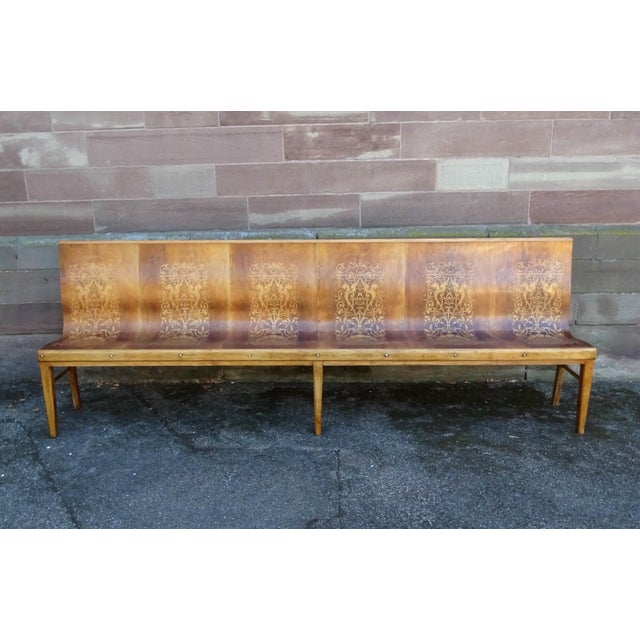 Curved Wood Bistro Bench by DG Fischel France, 1930 For Sale - Image 15 of 15