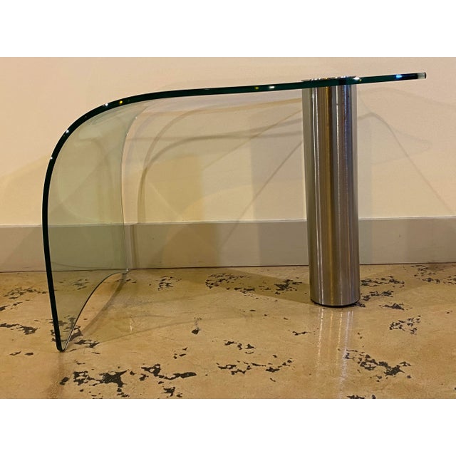 1980s 1980s Exquisite Italian Glass Waterfall Accent Table For Sale - Image 5 of 10