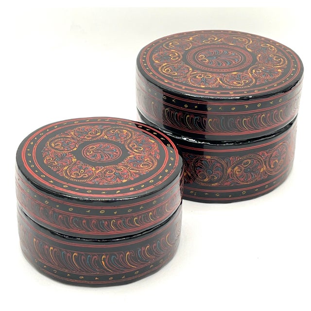 19th Century Persian Lacquered Boxes For Sale - Image 4 of 6