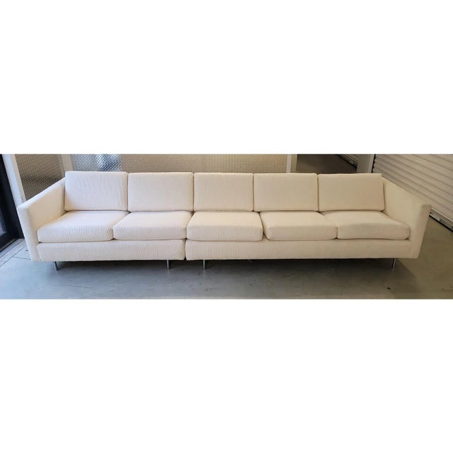 Featured is a plush Mid-Century Modern L-Sectional sofa, which is in the same vein as Harvey Probber, and which I strongly...