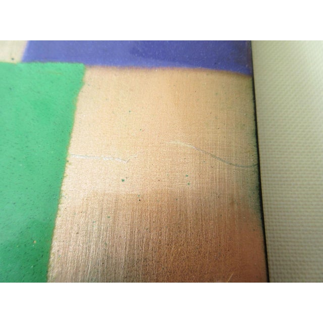 Mid Century modern enamel on copper depicting cubist abstract nude c.1970s. Professionally framed.