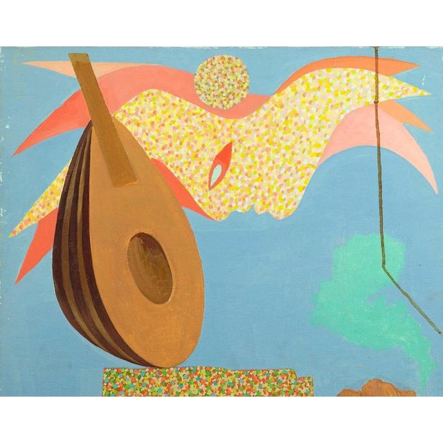 Leo Guida, Mandolin, 1970s, Oil Painting on Canvas For Sale