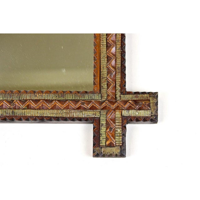 Tramp Art Wall Mirror, Austria, 1870s For Sale - Image 6 of 18