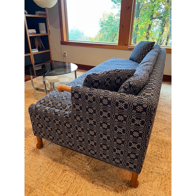 Blue Patterned BDDW Sofa For Sale In New York - Image 6 of 7
