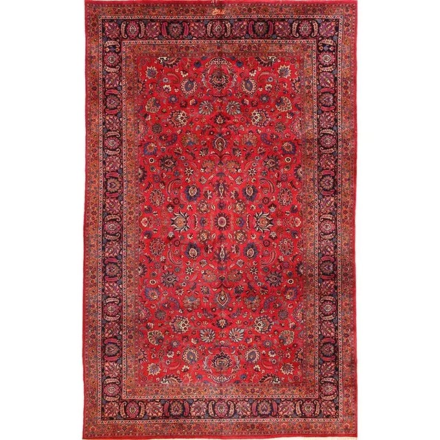 1960s Persian Mashad Area Rug 10’0″ X 16’5″ For Sale In Dallas - Image 6 of 6