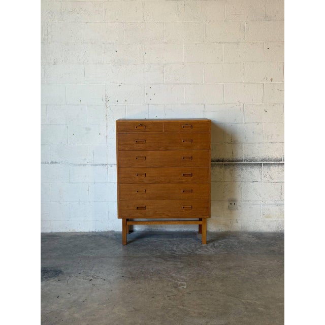 1960s Oak High Dresser by Holger Jensen for FDB Møbler Danish Mid-Century Modern 1960s For Sale - Image 5 of 12