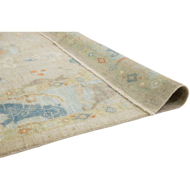 Apadana's Contemporary Light Brown Sultanabad Wool Rug With Allover Design For Sale - Image 4 of 10