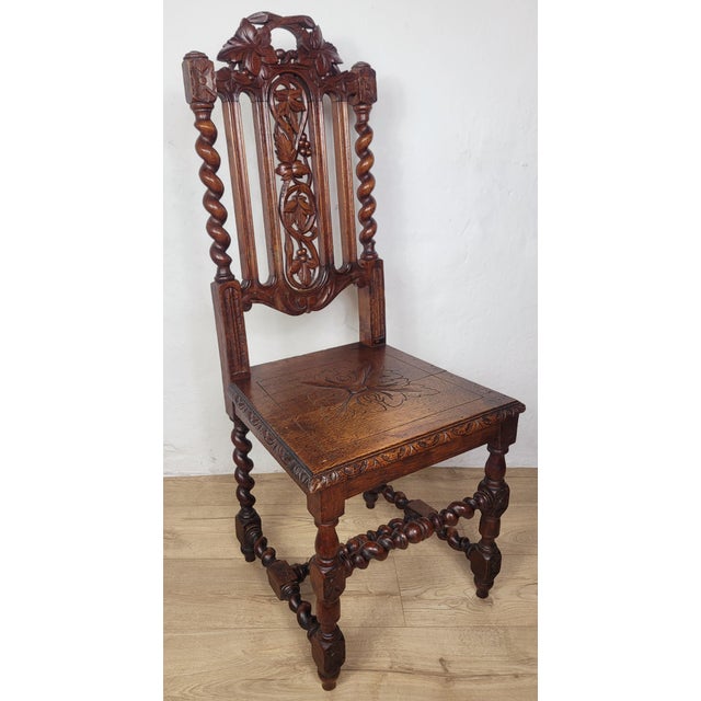 Jacobean Style Gothic Hall Chair, 1890 For Sale - Image 4 of 18