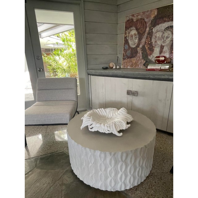 Vintage Artex International Large White Italian Ceramic Charger For Sale - Image 11 of 13