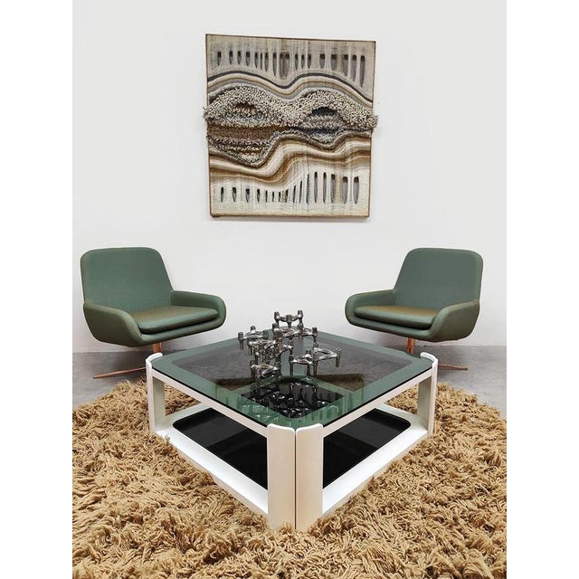 1970s Vintage Space Age Italian Smoked Glass Coffee Table, 1970s For Sale - Image 5 of 10