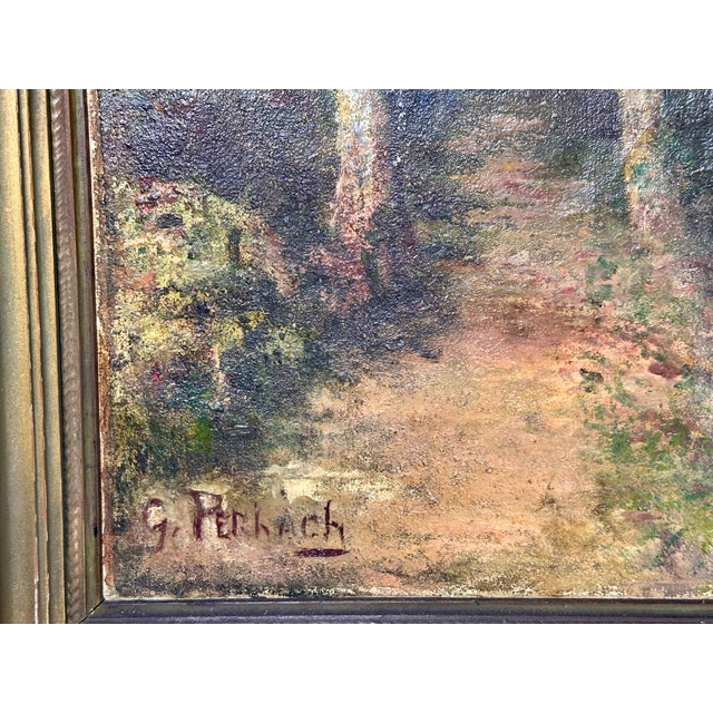 Early 20th Century Art Nouveau Framed Impressionist Landscape Oil Painting by California Artist Count Geza S. De Perhach For Sale - Image 5 of 17