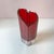 Art Deco Vintage Crystal Red Heart Vase by Movado For Sale - Image 3 of 9