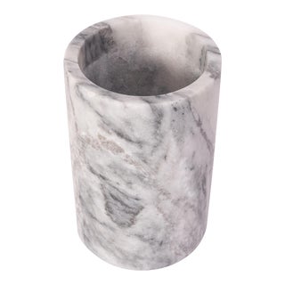 Artifacts Trading Company Marble Cylinder Wine Cooler in White For Sale