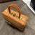 Orange An Amazing 1950s Wicker, Brass and Orange Leather Italian Hand-Bag For Sale - Image 8 of 12