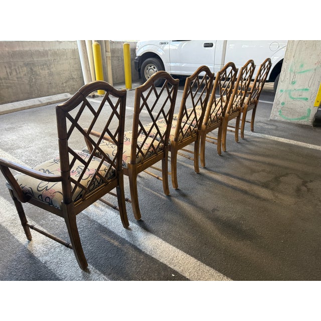 1970s Vintage Six Chinese Chippendale Dining Chairs - A Set For Sale In Miami - Image 6 of 12