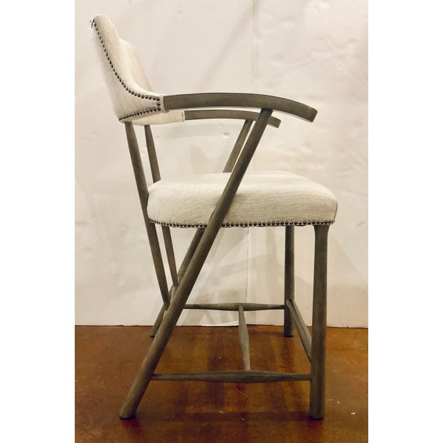 Wood Hooker Organic Modern Stack Rock Counter Stools Pair For Sale - Image 7 of 7