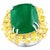 Metal 27.89 Ct Natural Colombian Emerald Cabochon & 5.73 Ct Yellow Diamond Ring 18 Kt For Sale - Image 7 of 8