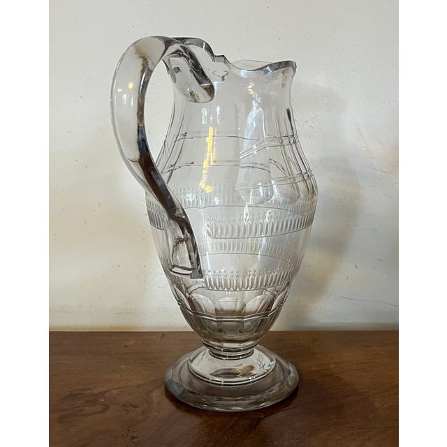 Large Antique Early 19th Century George III Anglo Irish Cut Crystal Glass Wine Ewer or Water Pitcher For Sale - Image 10 of 18