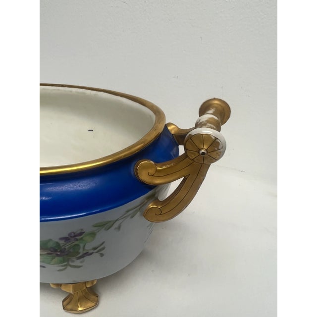 French French Antique Old Paris Floral Painted Jardiniere For Sale - Image 3 of 9