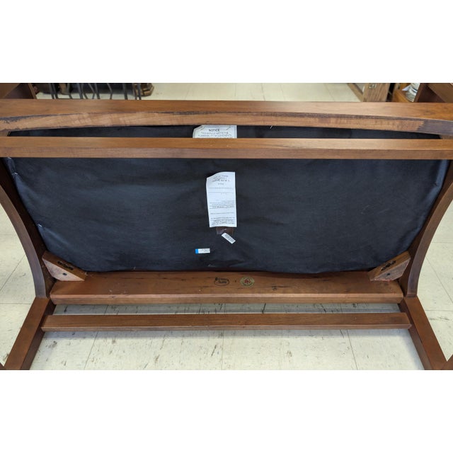 Wood Stickley Harvey Cherry Wood Ellis Inlaid Settee For Sale - Image 7 of 11