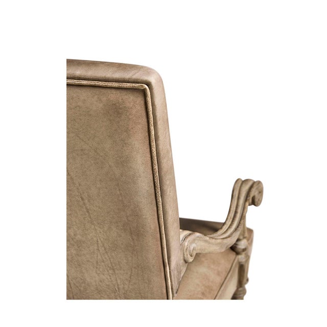 Brown Early English Leather Upholstered Armchair For Sale - Image 8 of 9