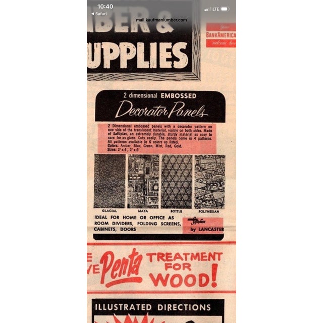 Mid Century Modern Saftiplas Three-Panel Room Divider For Sale - Image 13 of 13