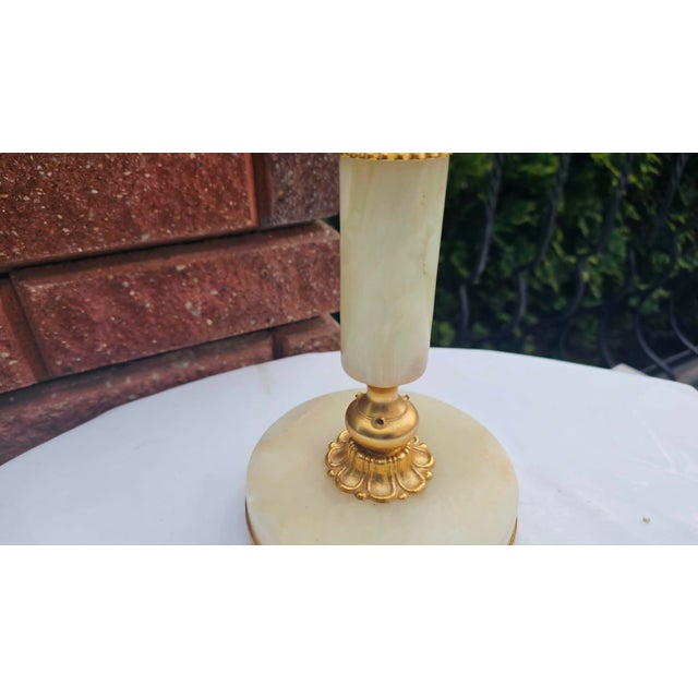 Brass Onyx Column, 1950s For Sale - Image 4 of 9