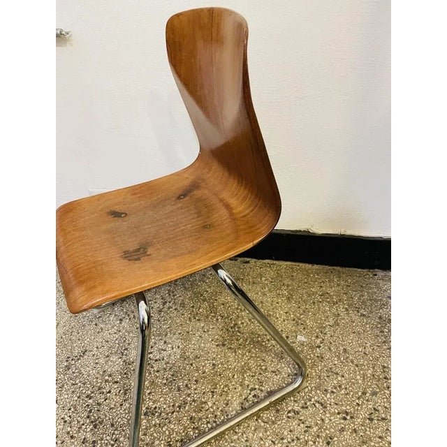 1960s Mid-Century Chair in Pagholz with Chrome-Plated Frame from Flötotto, 1960s For Sale - Image 5 of 11