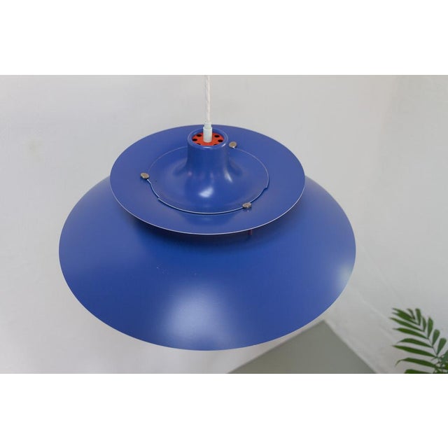 Vintage Danish Blue Ceiling Pendant PH5 by Poul Henningsen for Louis Poulsen, 1960s For Sale - Image 6 of 18