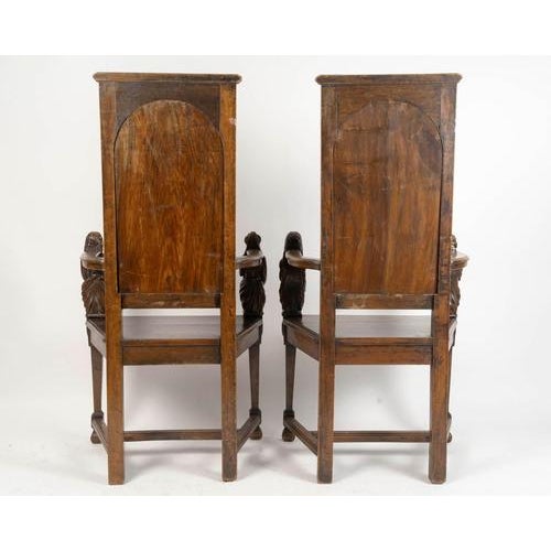Brown 19th Century Neo-Renaissance Armchairs, 1860s For Sale - Image 8 of 10