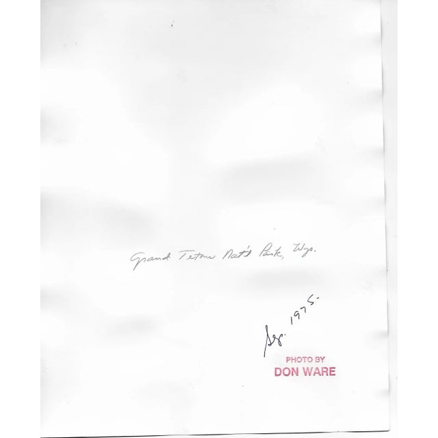 1975 black and white photograph by Los Angeles photographer Don Ware of a landscape in Grand Teton National Park. Title,...