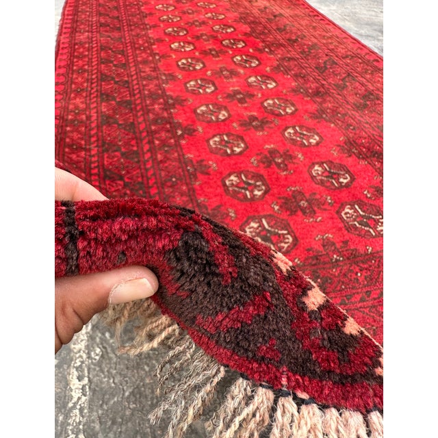Vintage Afghan Turkoman Tribal Runner Rug For Sale - Image 6 of 7