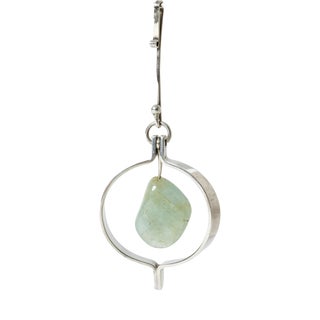 Silver and Beryl Neck Ring by Anna Greta Eker For Sale