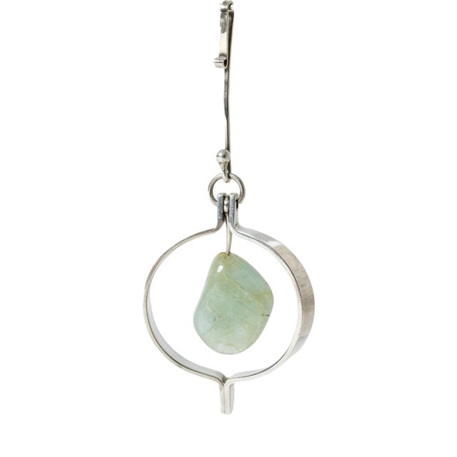 Silver and Beryl Neck Ring by Anna Greta Eker For Sale