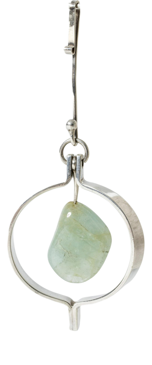 Silver and Beryl Neck Ring by Anna Greta Eker