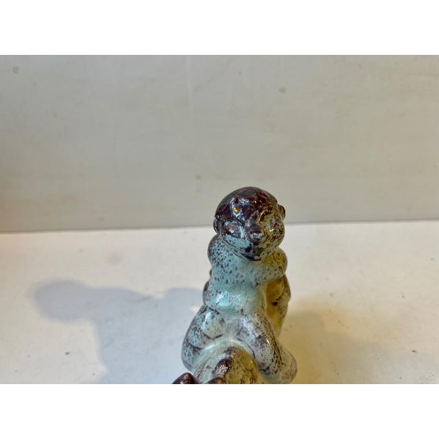 1950s Ceramic Boy on Donkey Figurine from Michael Andersen & Son, 1950s For Sale - Image 5 of 9