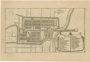Antique Plan of Batavia in the Dutch East Indies or Indonesia, 1695