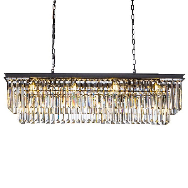Metal Aloadecor 12-Light Modern Fringe Crystal Chandelier for Dining Room With Crystal Accents For Sale - Image 7 of 7