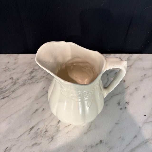 19th Century 19th Century English Ironstone Pitcher With Wheat Motif For Sale - Image 5 of 7