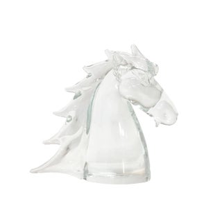 Mid Century Hand Blown Noble Glass Equine Bust For Sale
