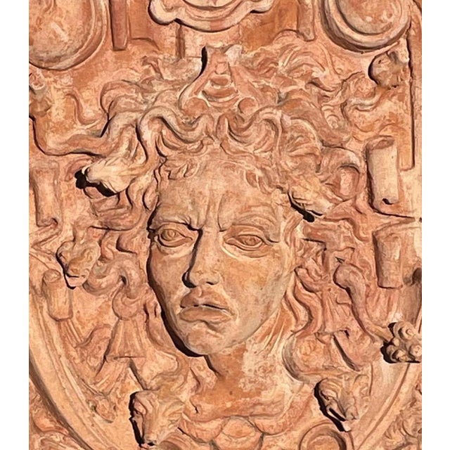 Art Nouveau Terracotta Medusa Panel, Impruneta, Italy, 20th Century For Sale - Image 5 of 6