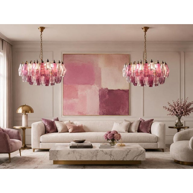 Italian Chandeliers Murano Glass, 1990, Set of 2 For Sale - Image 3 of 11