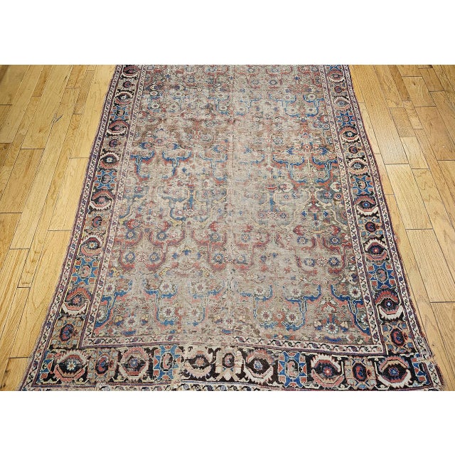 Antique Caucasian Karabagh Gallery Rug, Handwoven Pistachio Green & Yellow, 1850s, 7' x 19' For Sale - Image 18 of 18
